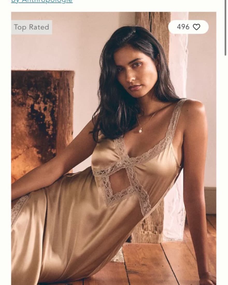 Lace Trimmed Reversible Slip Dress - Image 3