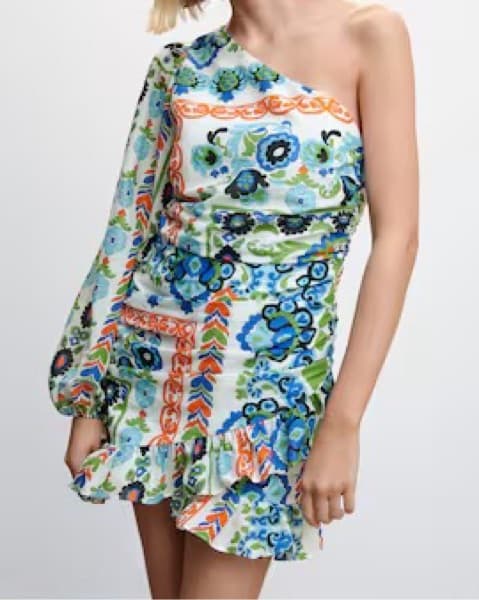Mango Floral Asymmetric Dress - Image 1
