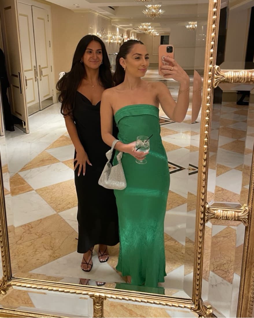 Green Steapless Textured Gown - Image 2