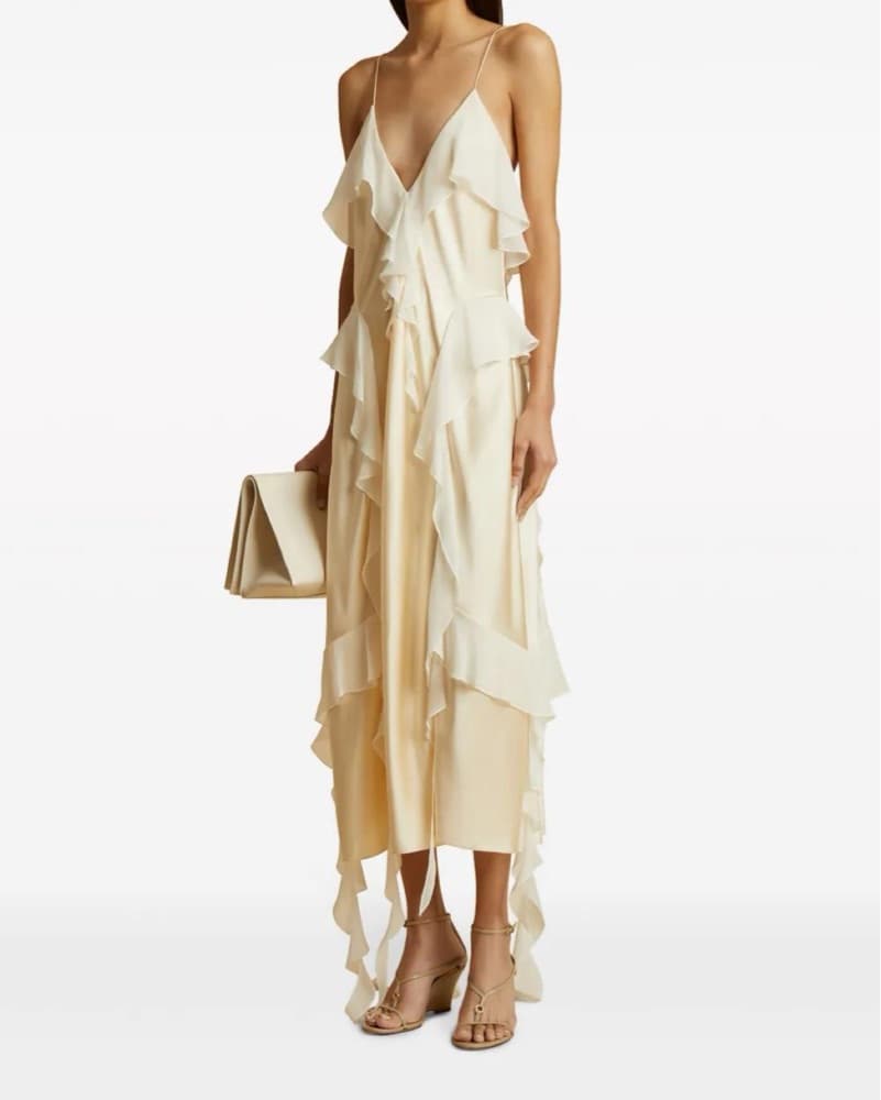 Khaite Pim Dress in Ecru - Image 1