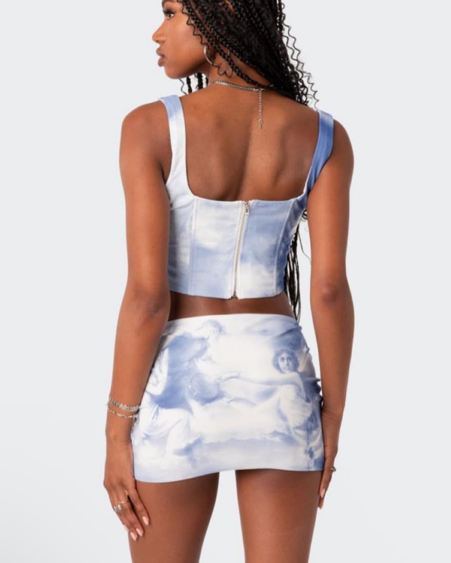 Edikted Saint Printed Mesh Corset - Image 3