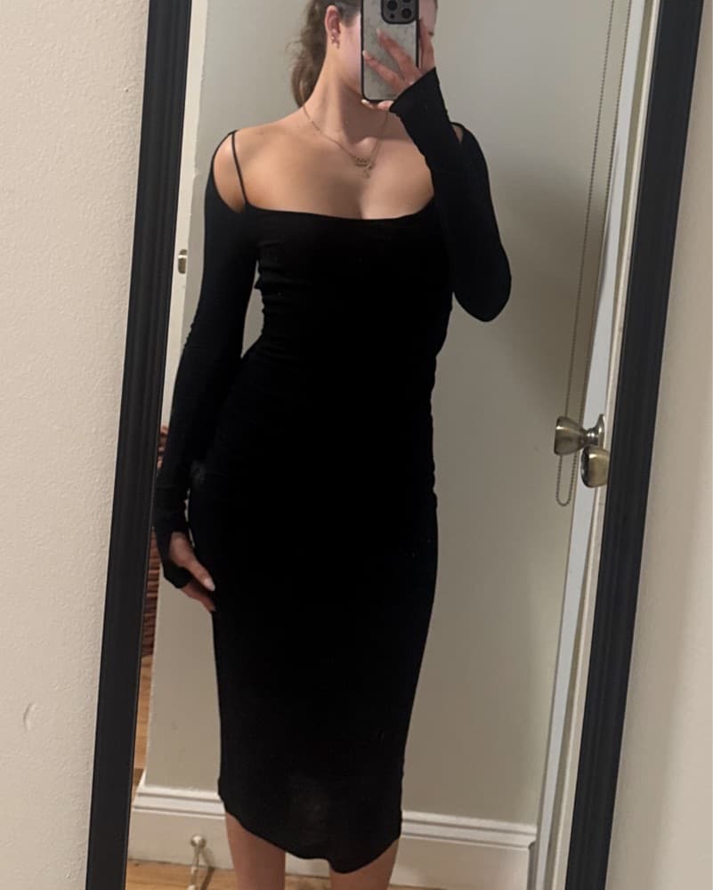 Helmut lang black scala midi dress - Image 2