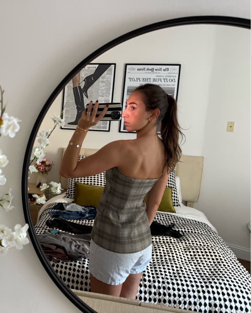 Plaid Strapless Vest  - Image 3