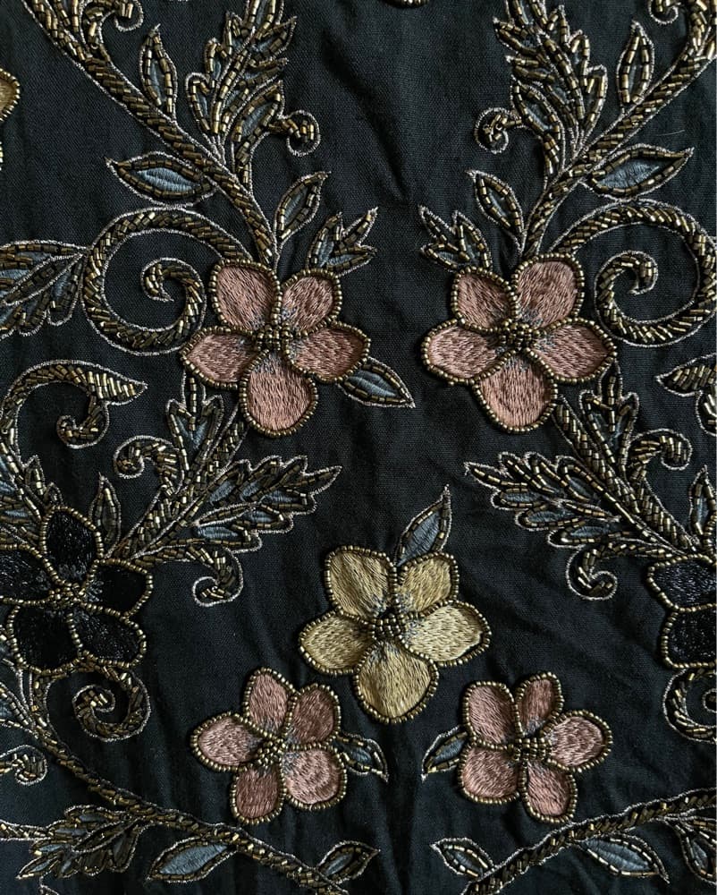 Black Beaded Embelliahed Floral Jacket  - Image 5