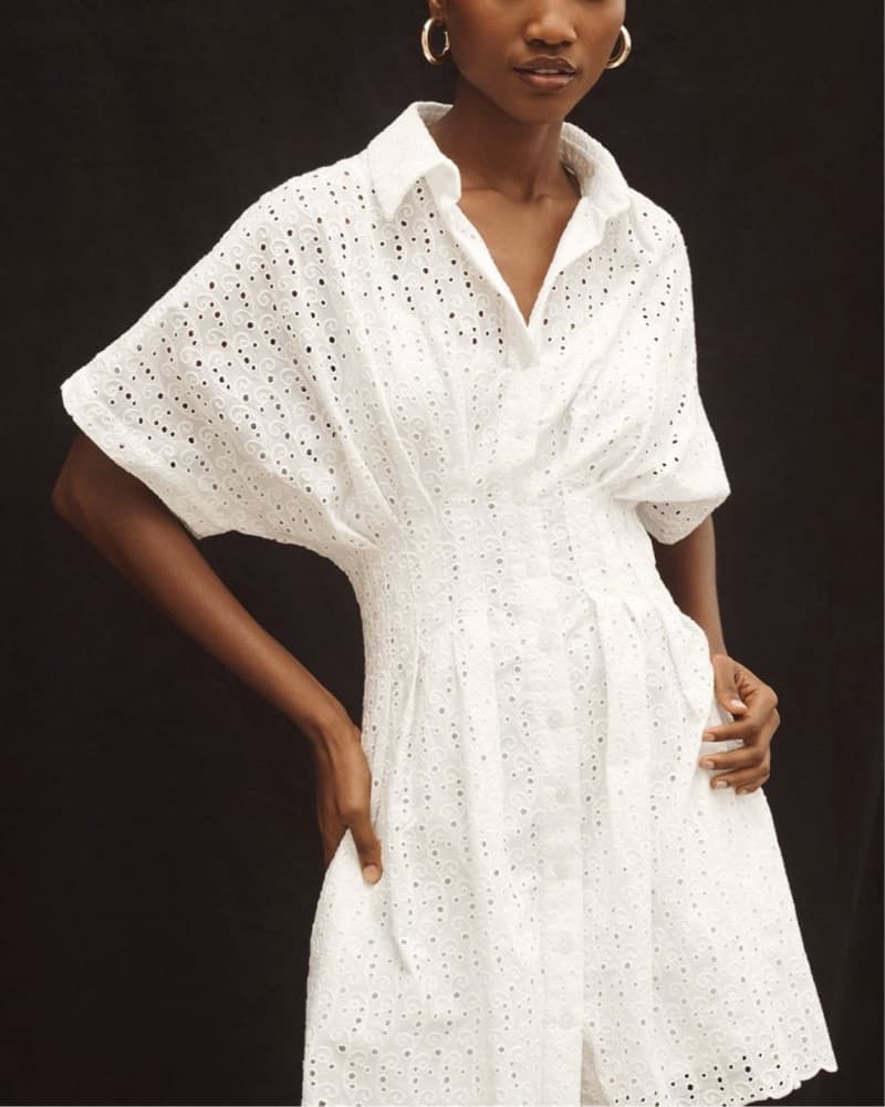 Anthropologie Eyelet Mini Dress - Image 3