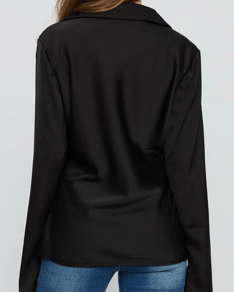 Princess polly black tie long sleeve - Image 2