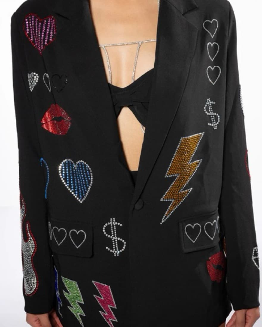 Rhinestone Embellished Blazer - Image 3