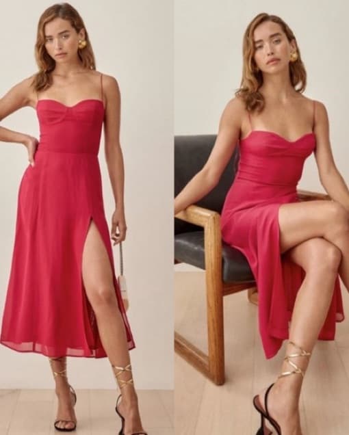 Reformation Red Juliette Dress - Image 3