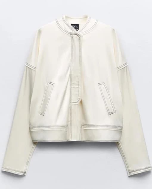 Zara Satin Effect Bomber Jacket  - Image 4