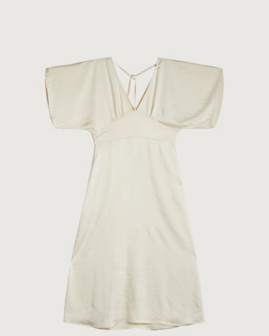  Satin Butterfly Sleeve Midi Dress - Image 2