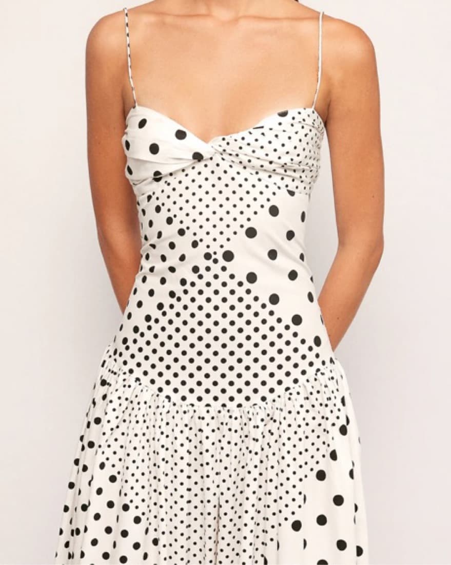 SWF Fitted Polka Dot Midi Dress - Image 3