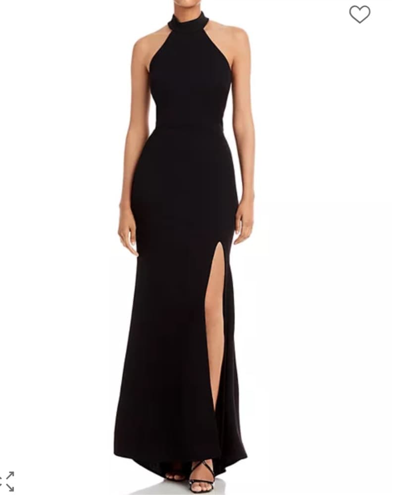 Aqua Halter Black Gown - Image 1