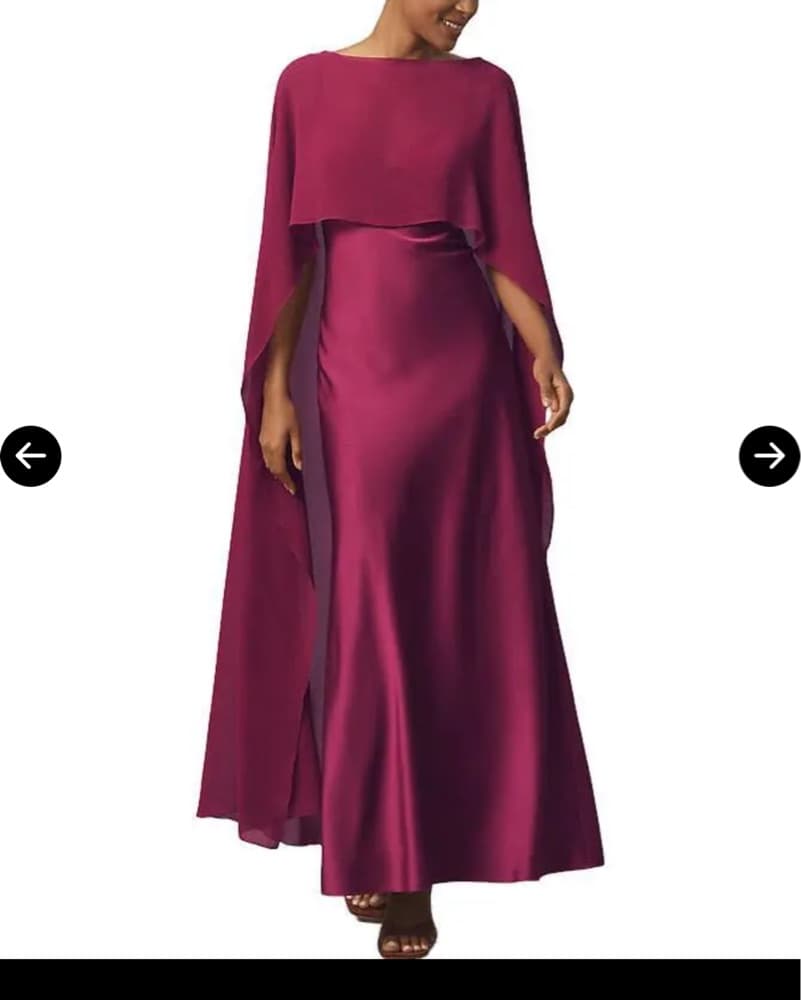 Anthropologie V Neck Cape satin dress - Image 2