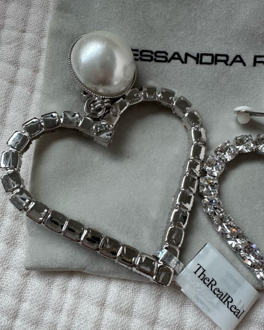 Alessandra Rich Heart Clip on Earrings - Image 4
