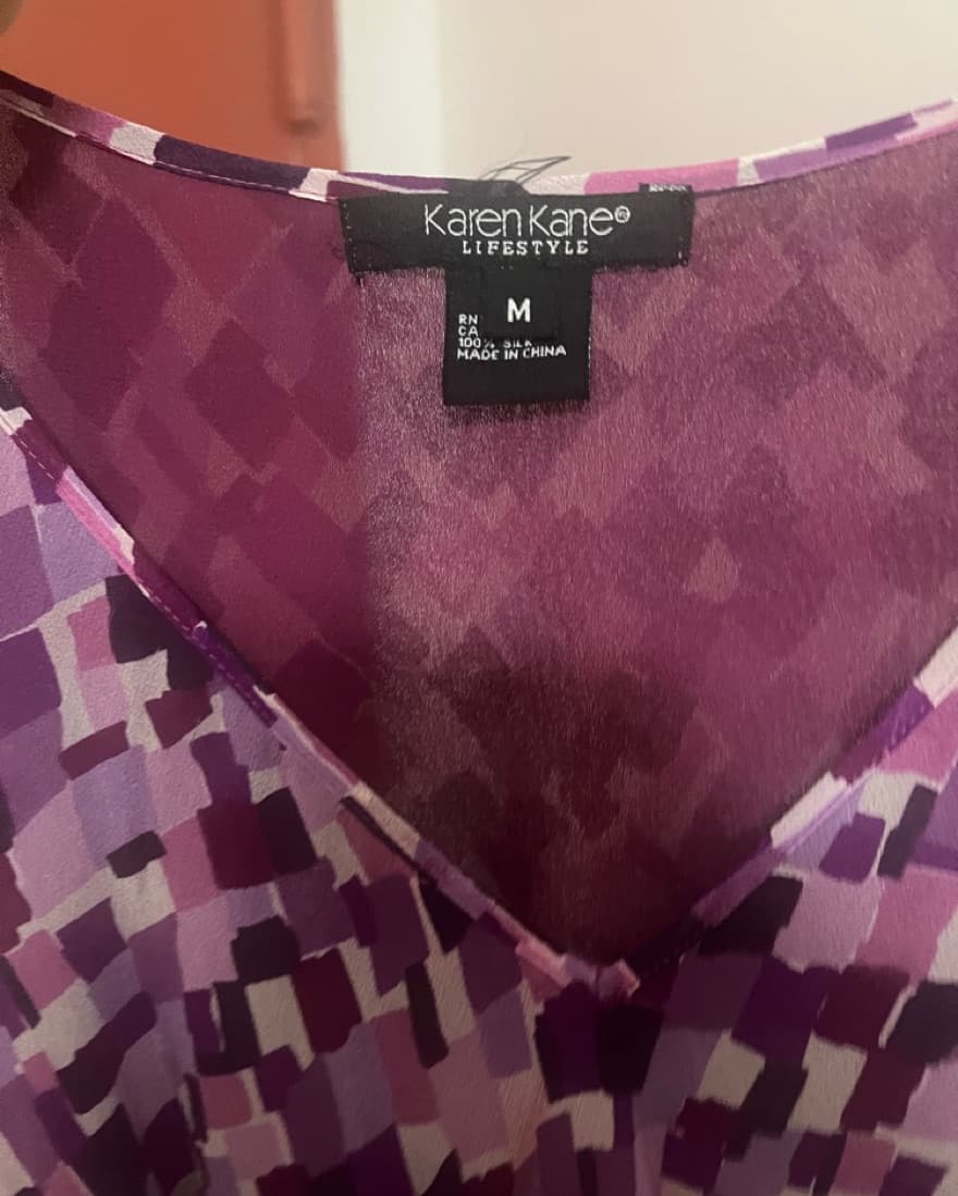 Vintage Geometric Purple Dress - Image 3