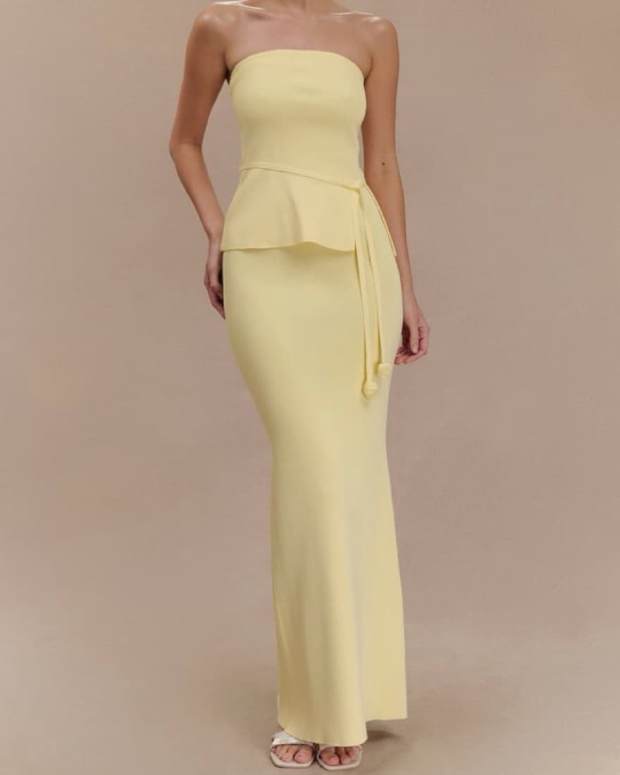 Keaton Strapless Knit + Maxi Skirt Set - Image 1