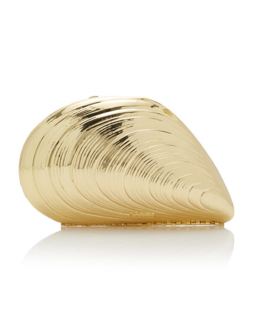 Simkhai Gold Oyster Shell Clutch - Image 2