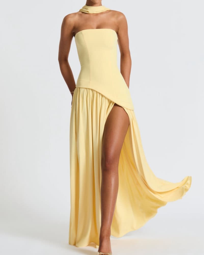 Maliyah Maxi Dress Lemon- Babyboo - Image 1