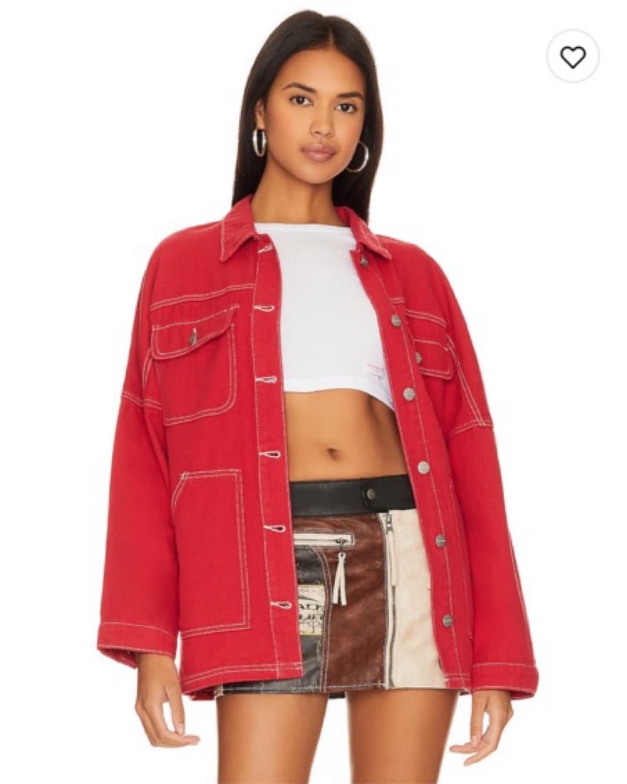 Davey Red Demin Jacket - Image 1