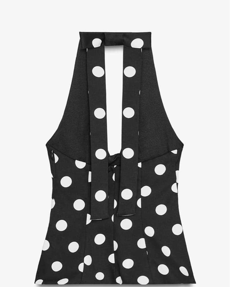 Zara Black And White Polka Dot Top - Image 2