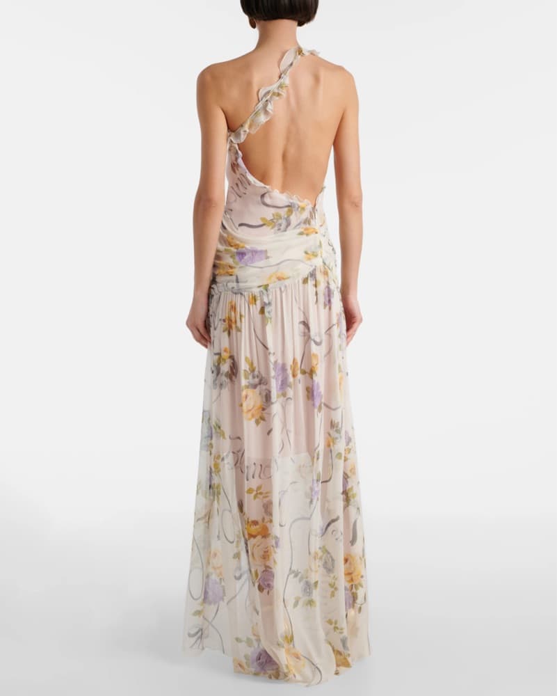 Blumarine Ruffled Floral Creponne Gown - Image 3