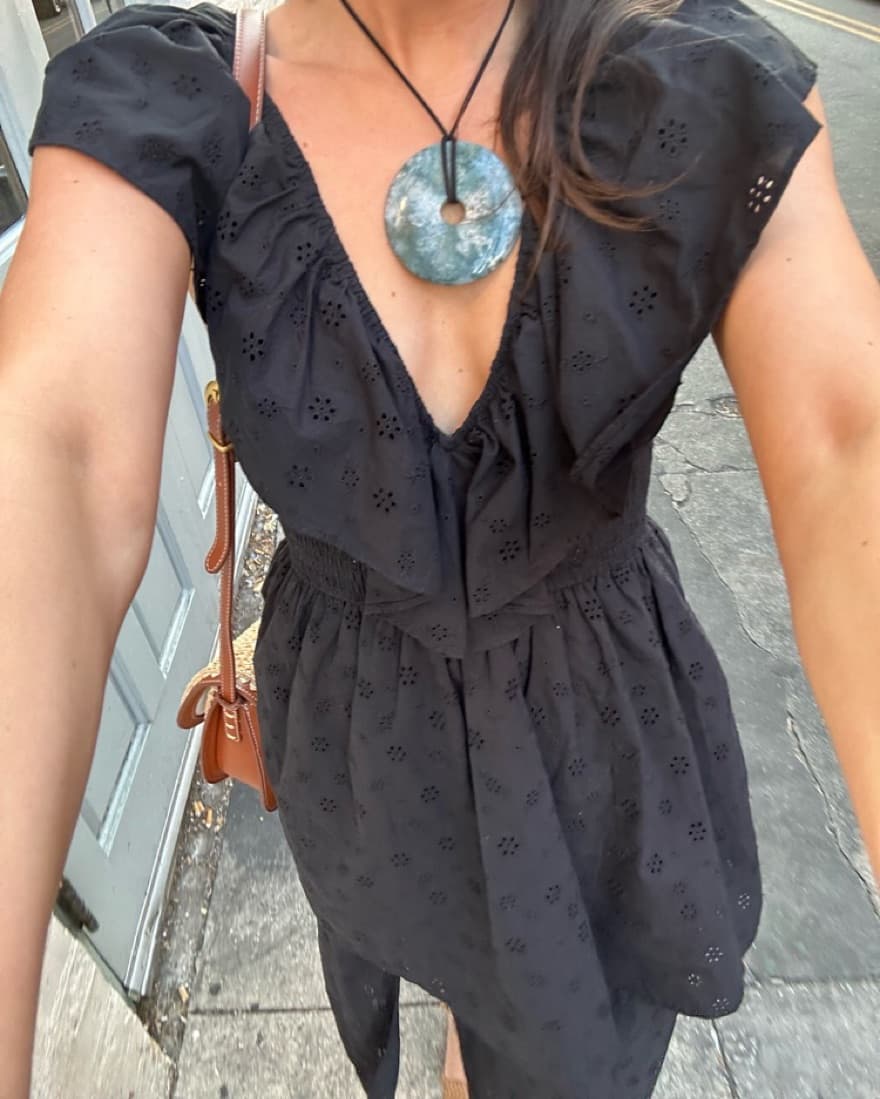 WeWoreWhat Slit Front Eyelet Ruffle Midi - Image 3