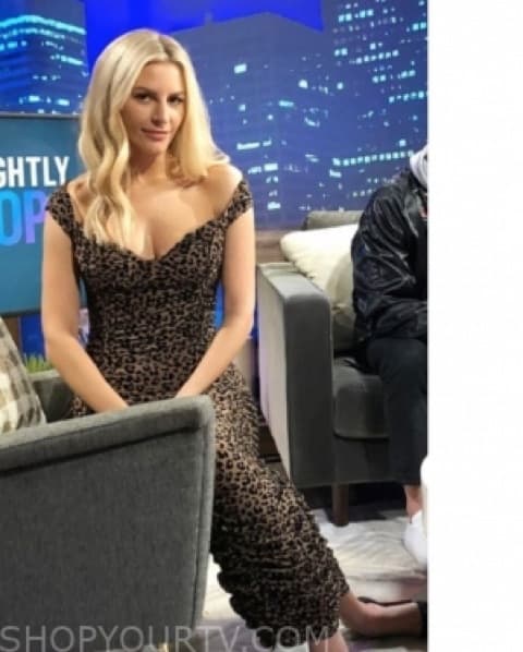 Tan Leopard Off Shoulder Midi Dress  - Image 5
