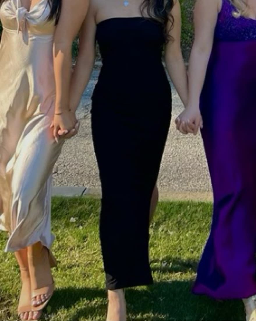 Black Strapless Bodycon Maxi Dress - Image 3