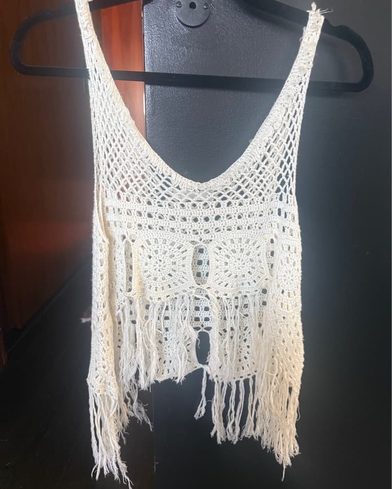 Crocheted Boho Chic Tank Top - Image 4