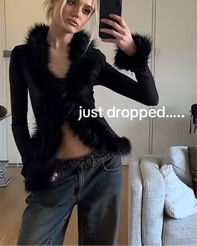 long sleeve black top - Image 2