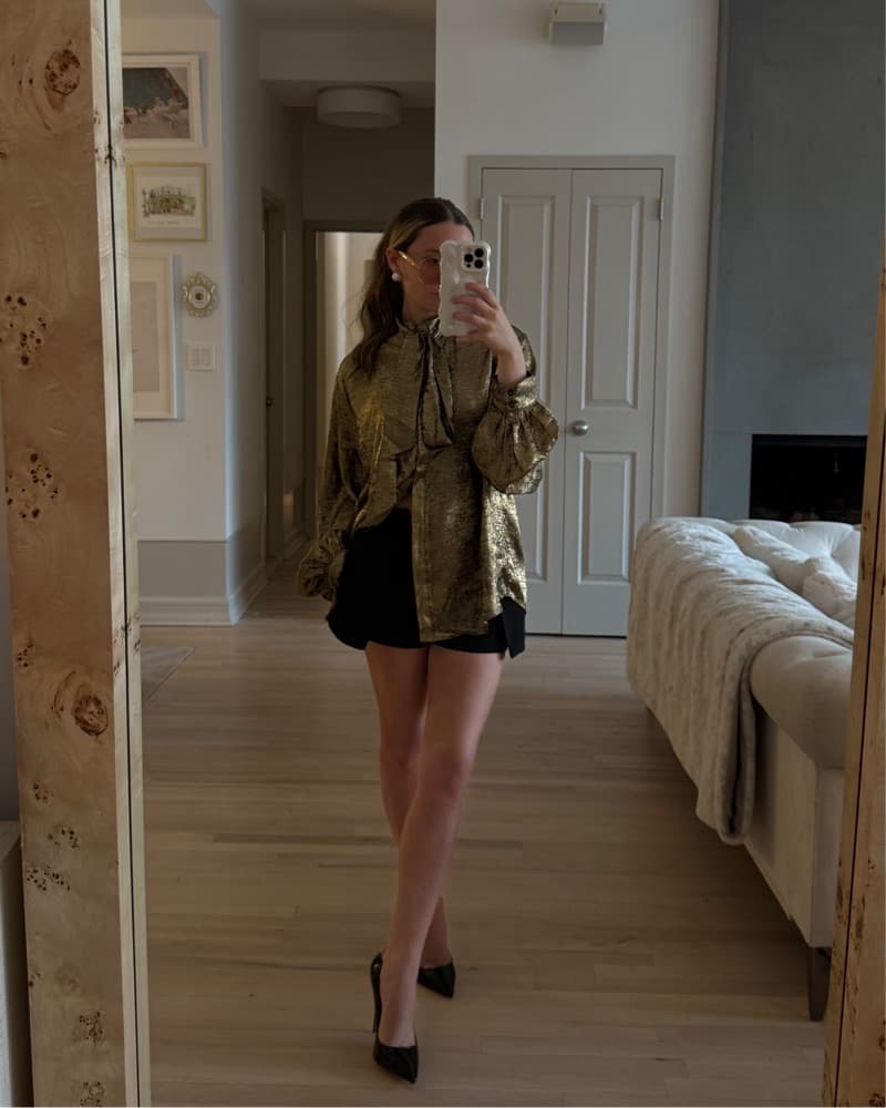 Ronny Kobo Gold Metallic Blouse - Image 2