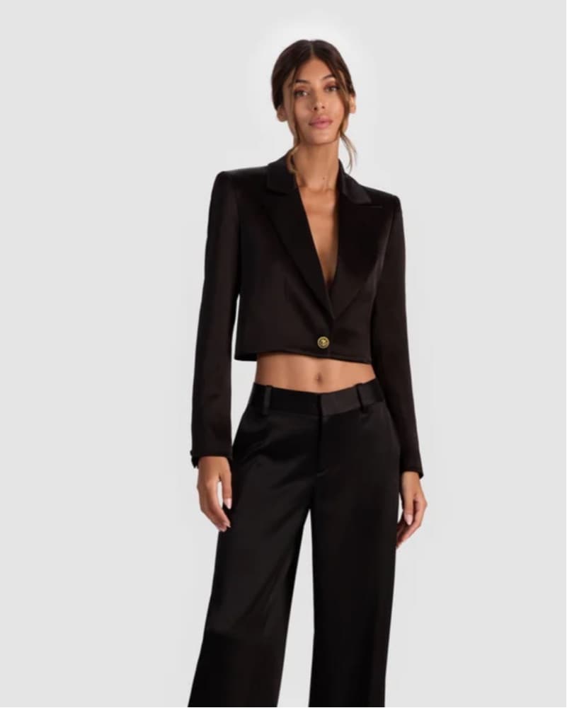Alice + Olivia Black Cropped Blazer - Image 2