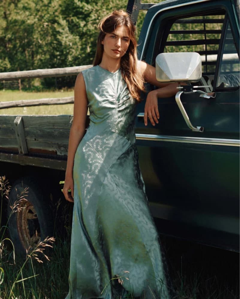 Doen Ginette Dress In Dusty Jade - Image 3