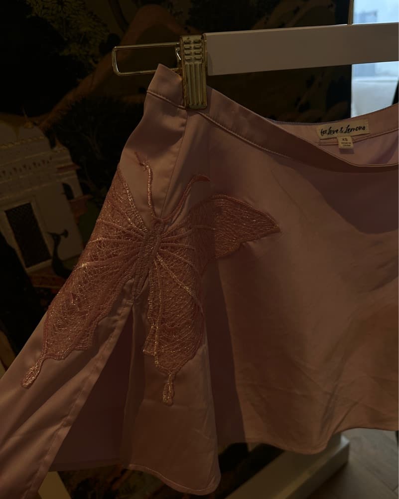 Pink Sparkly Butterfly Mini Skirt  - Image 3