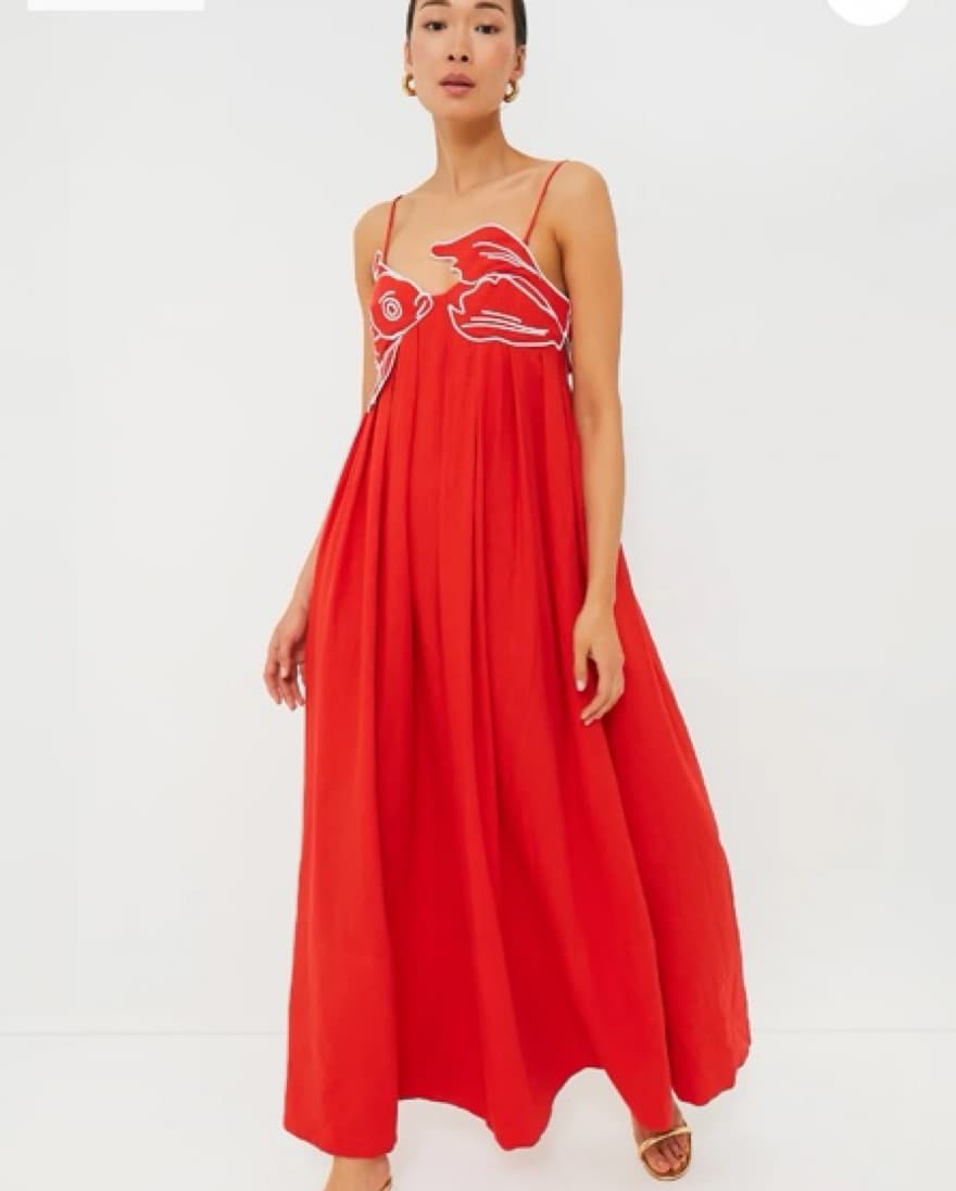 Koi Fish Red Maxi Dress - Image 1