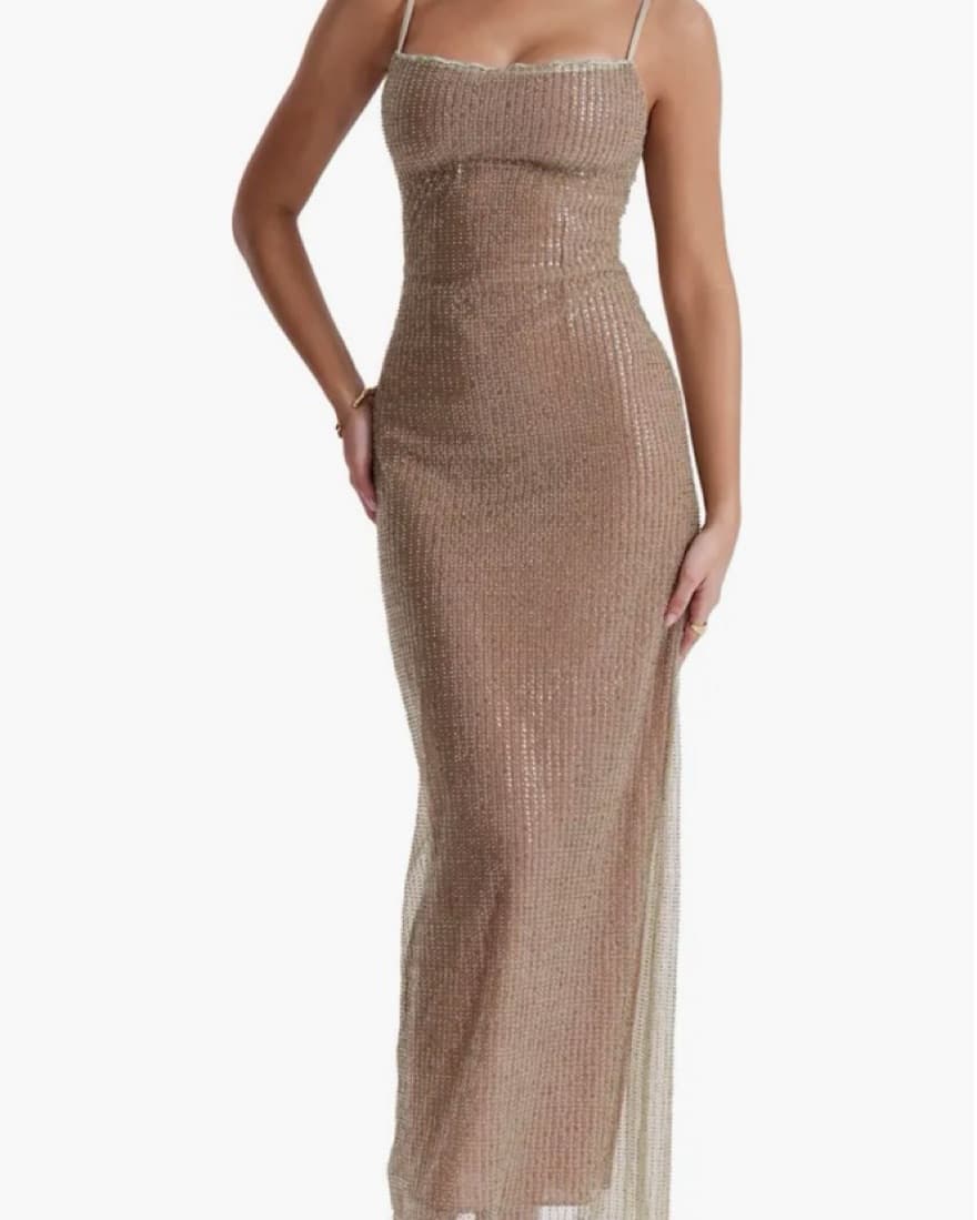 House Of CB Cafe Au Lait Sequin Dress  - Image 1