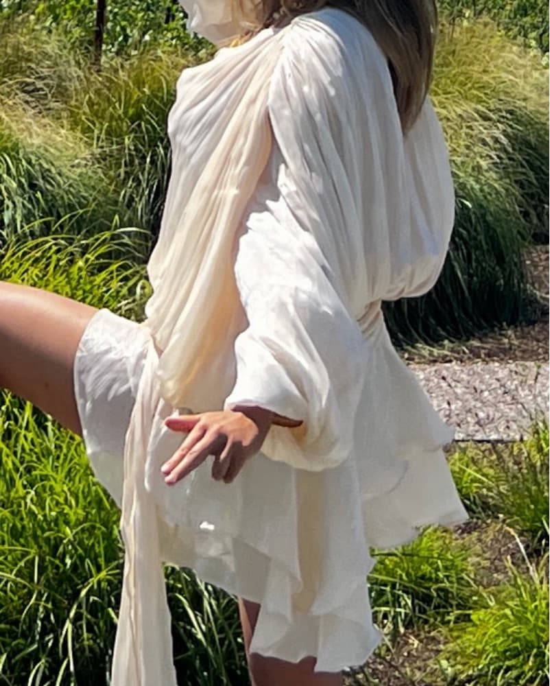 Cream Ruffle Organza Minidress - Image 4