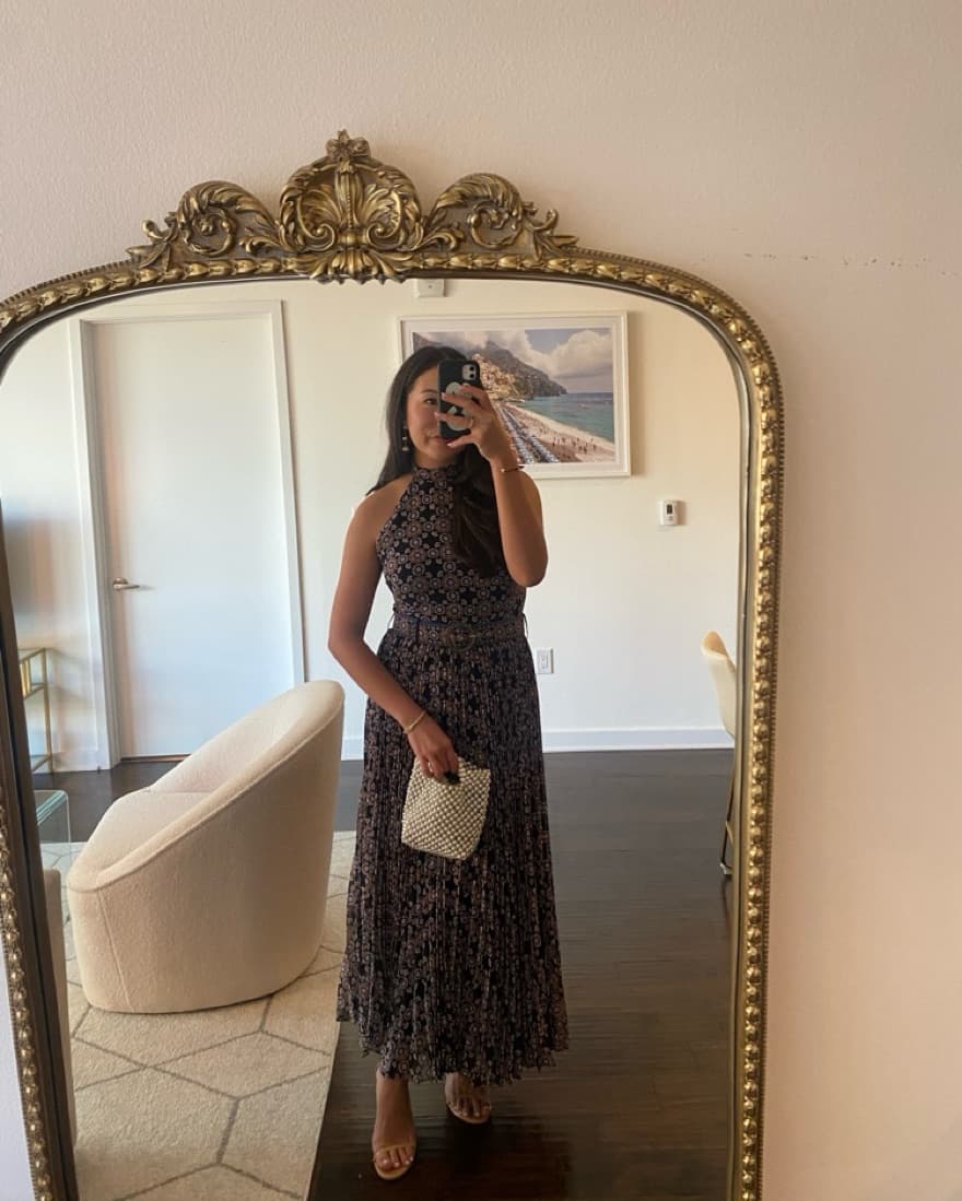 Zimmermann Navy Floral Midi Dress - Image 1
