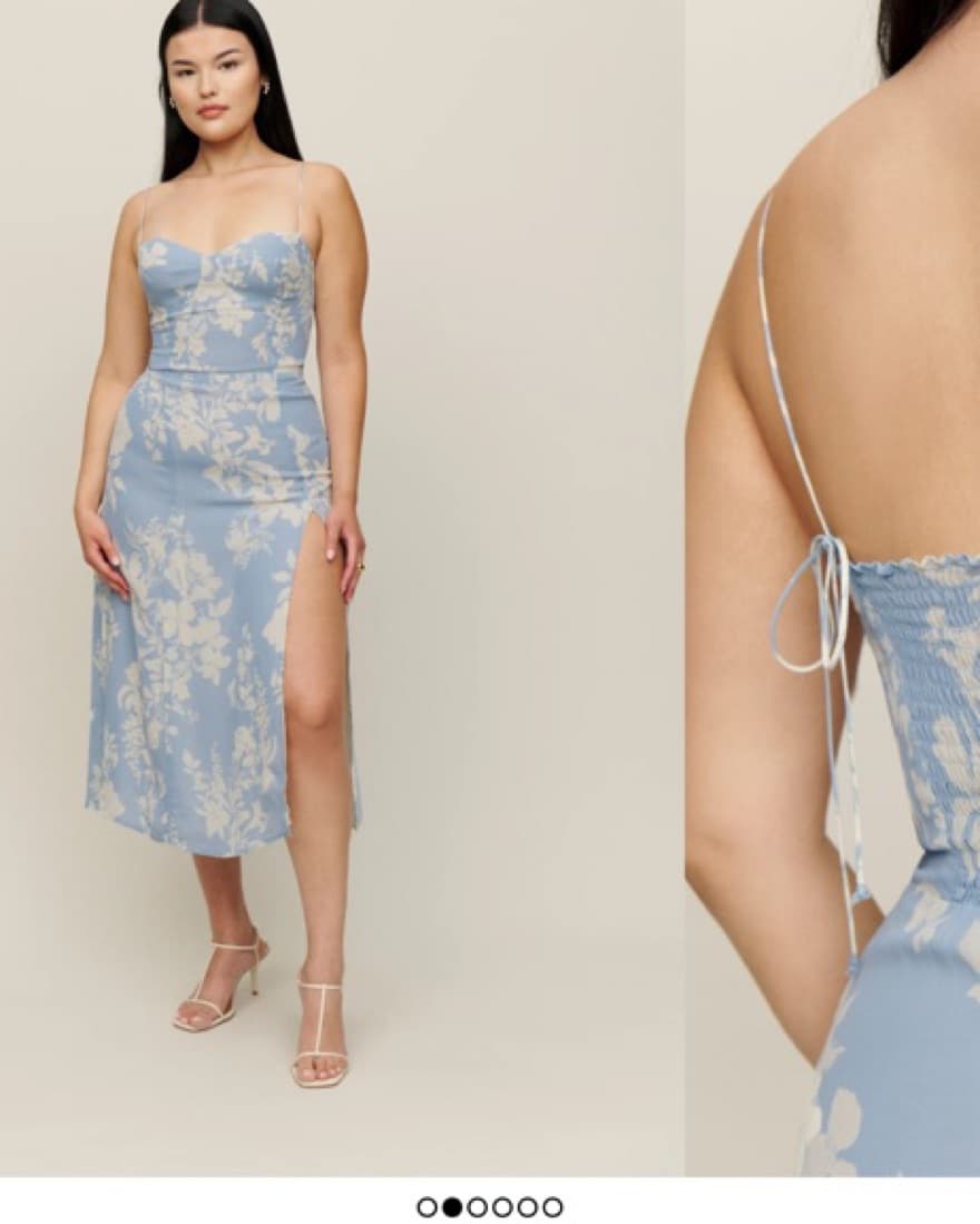 Reformation Light Blue Dress Floral - Image 1