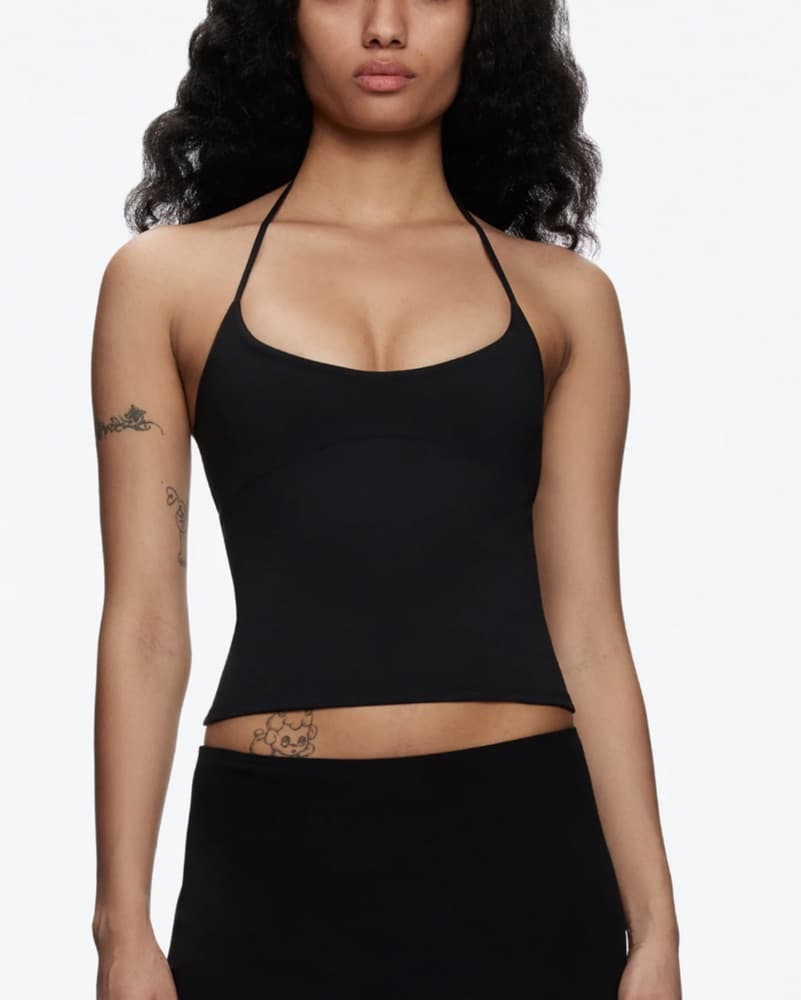 Tank Air Spill Halter Top Black - Image 1
