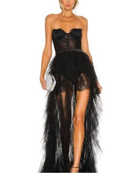 For Love & Lemons Black Bustier Gown XS - Image 4