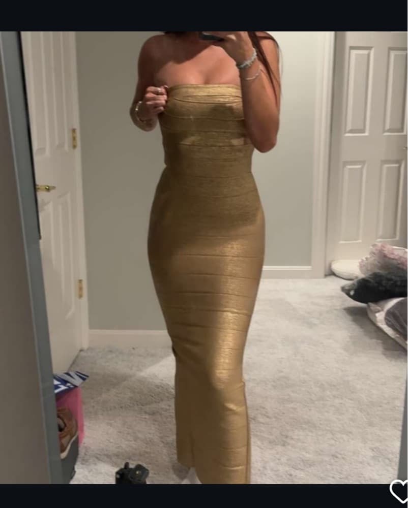 Gold Formal Maxi Dress - Image 1