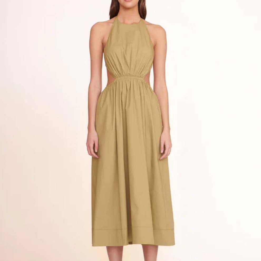 Staud Vanessa Dress In Khaki - Image 1
