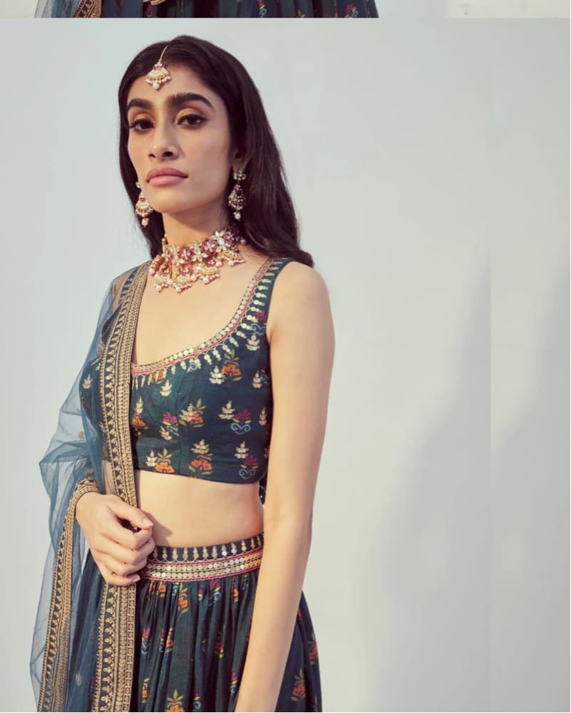 Teal Indian Lehenga Set - Image 3