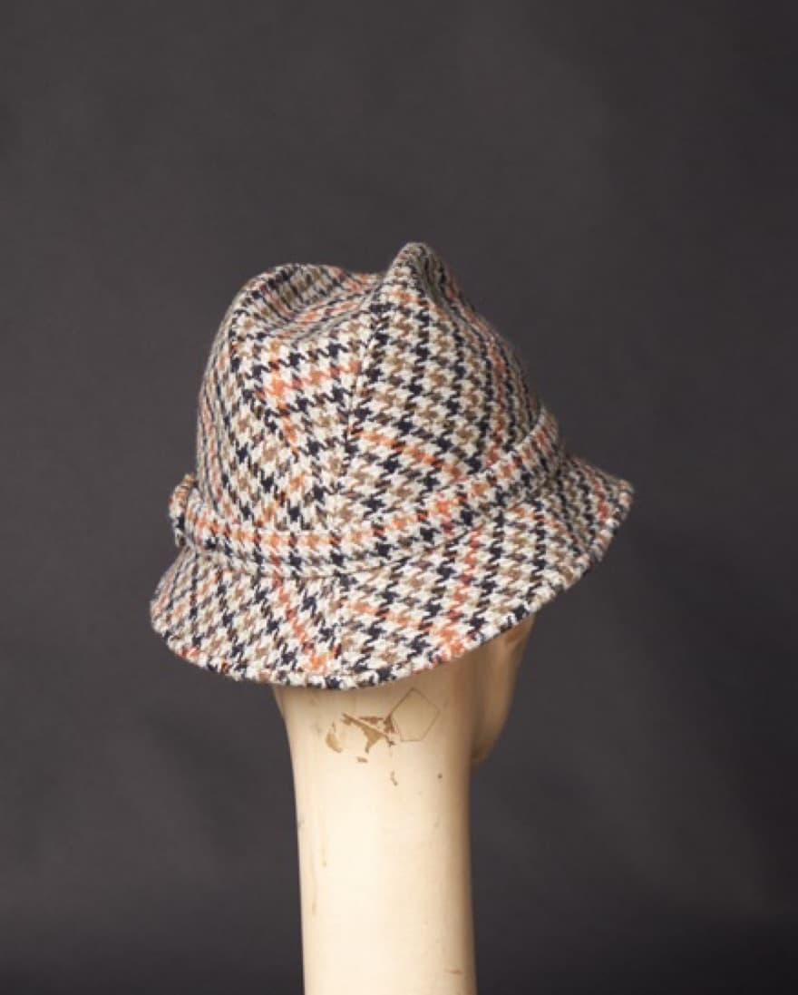 Vintage 1960s Wool Plaid Fedora Hat - Image 3