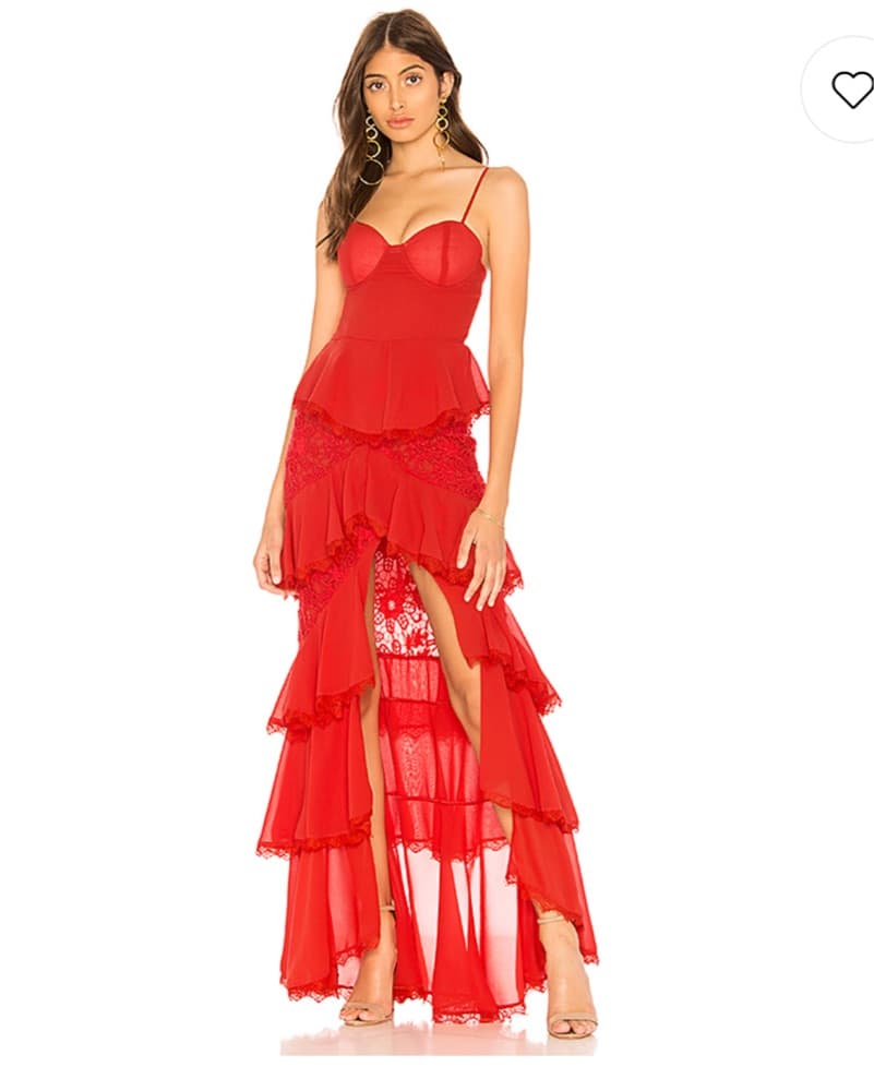 Red Ruffle Maxi Dress - Image 1