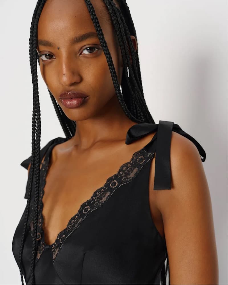 Reformation Silk Black Lacy Top - Image 2