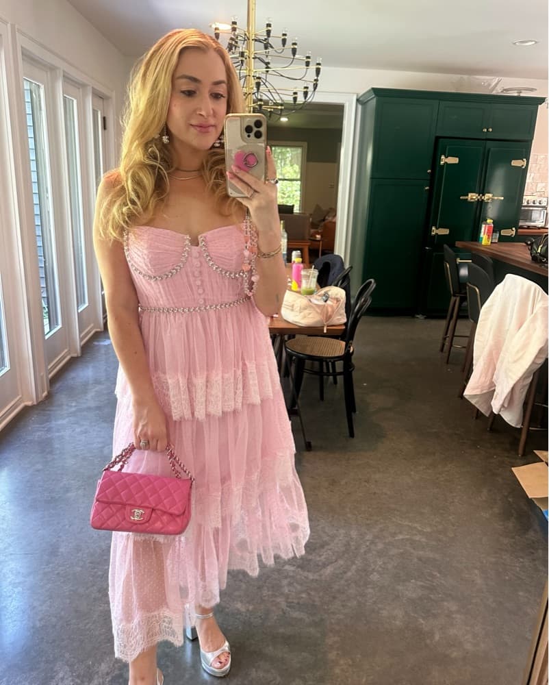 Self Portrait Pink Midi Dress  - Image 1