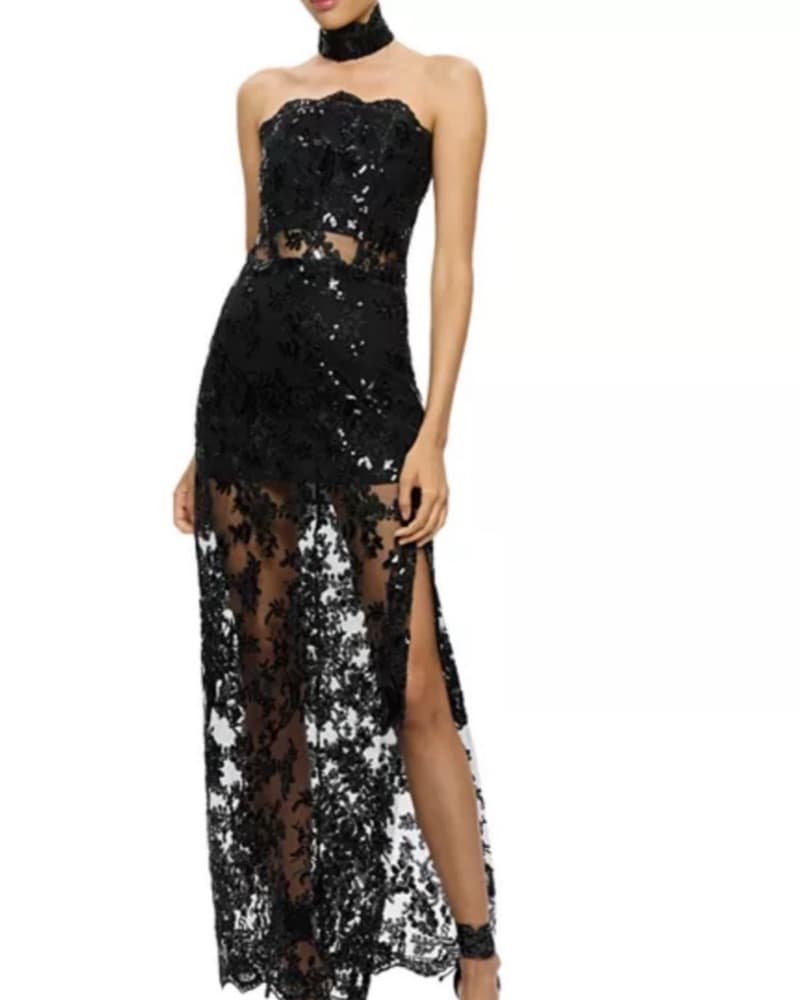 Alice + Olivia Black Lace Maxi Dress XS  - Image 1