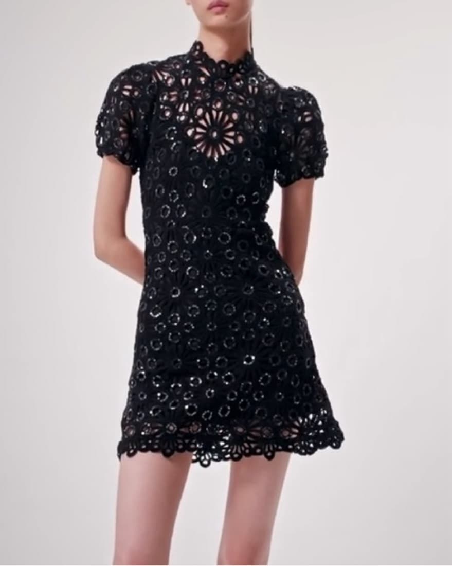 Maje crochet and sequin backless dress  - Image 3